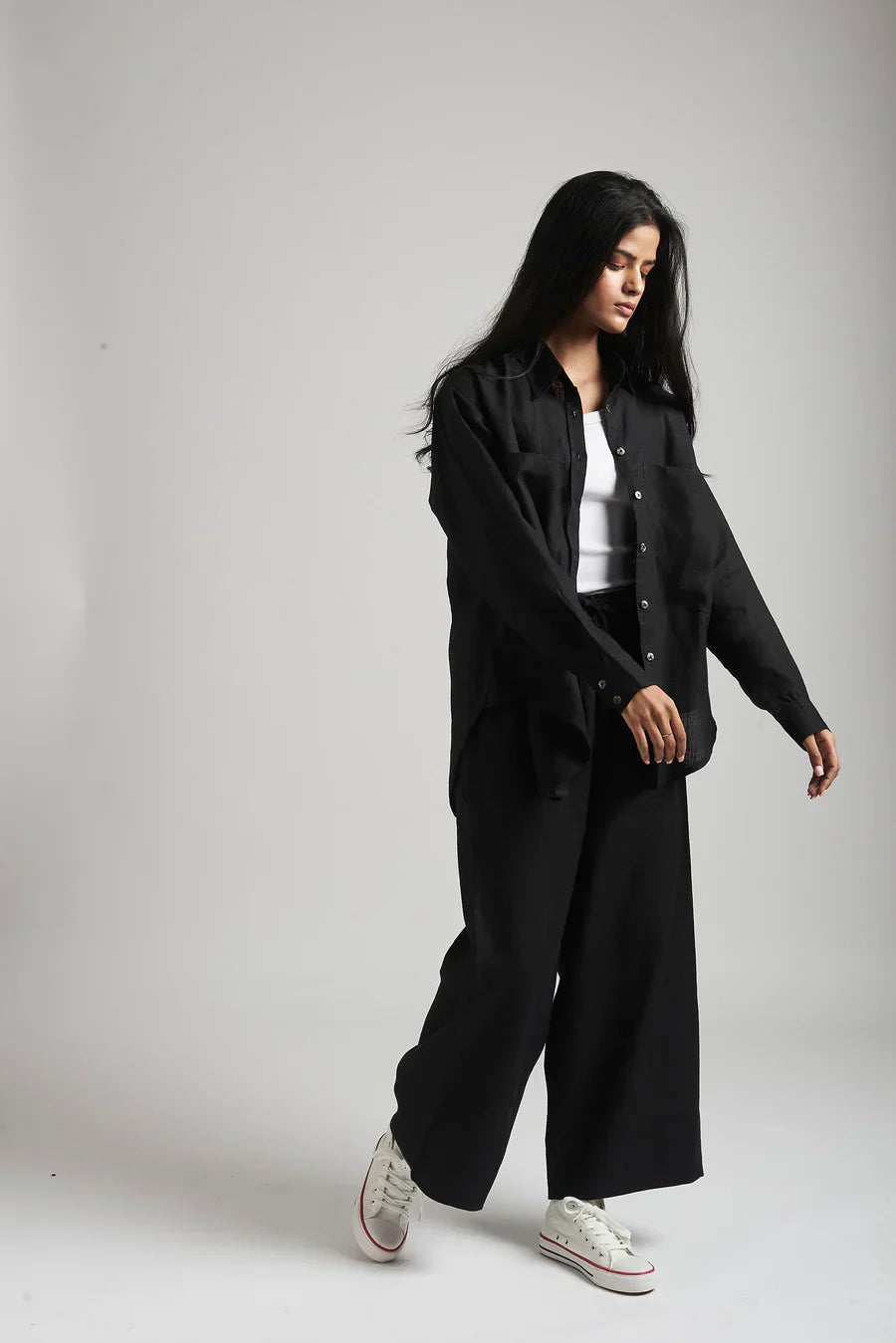 Neha Dhupia Muse Black Linen Coord Set  25