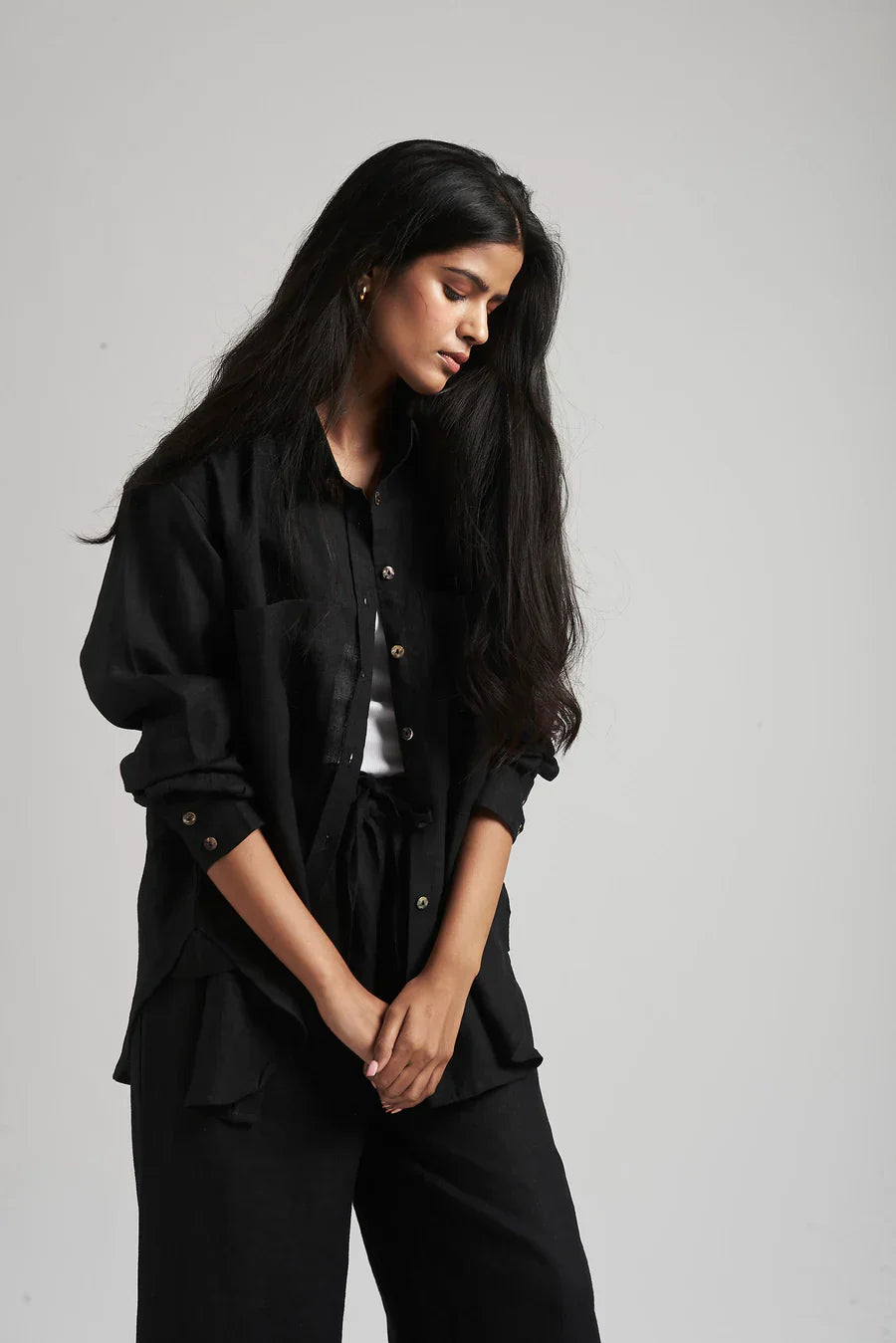 Neha Dhupia Muse Black Linen Coord Set  25