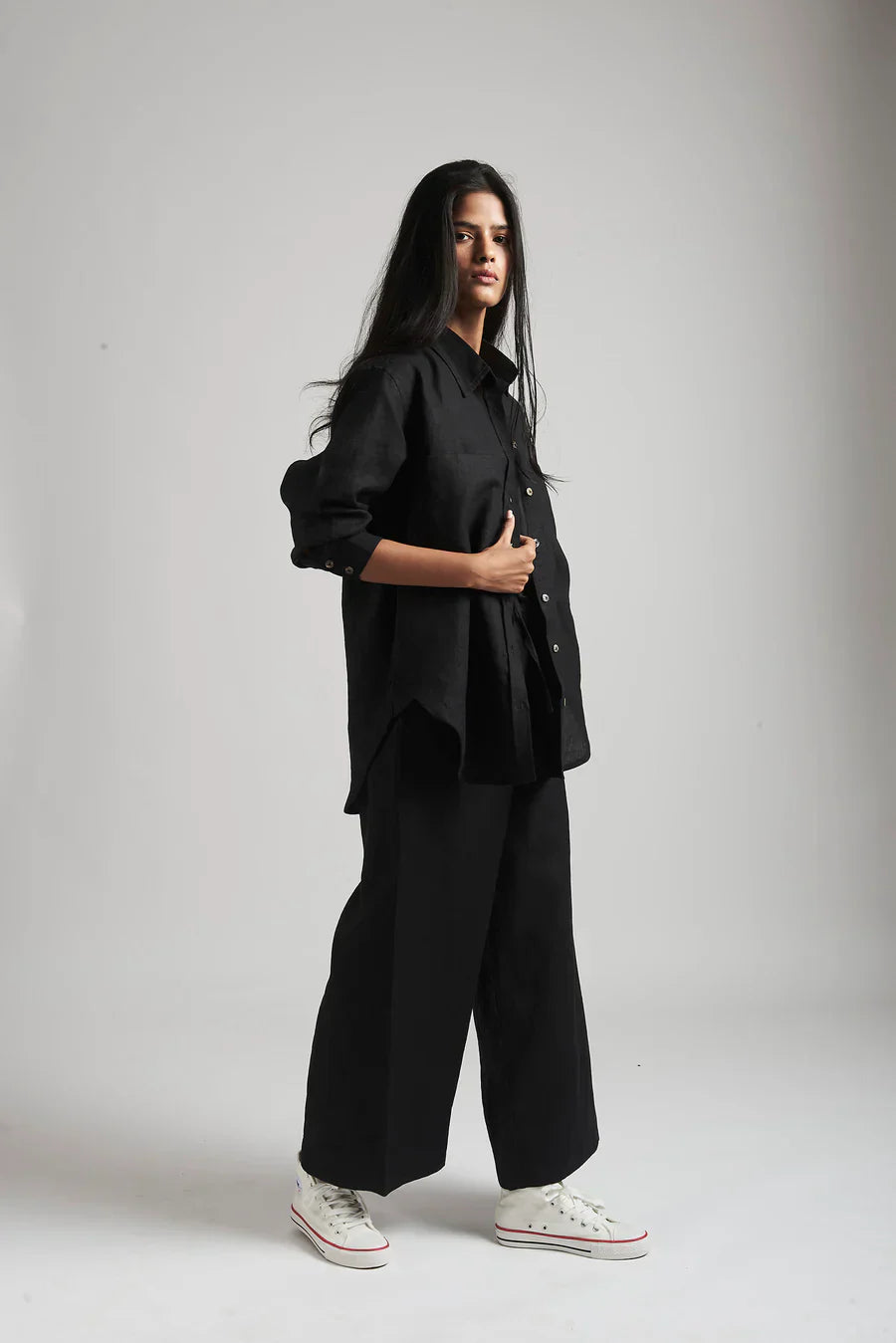 Neha Dhupia Muse Black Linen Coord Set  25