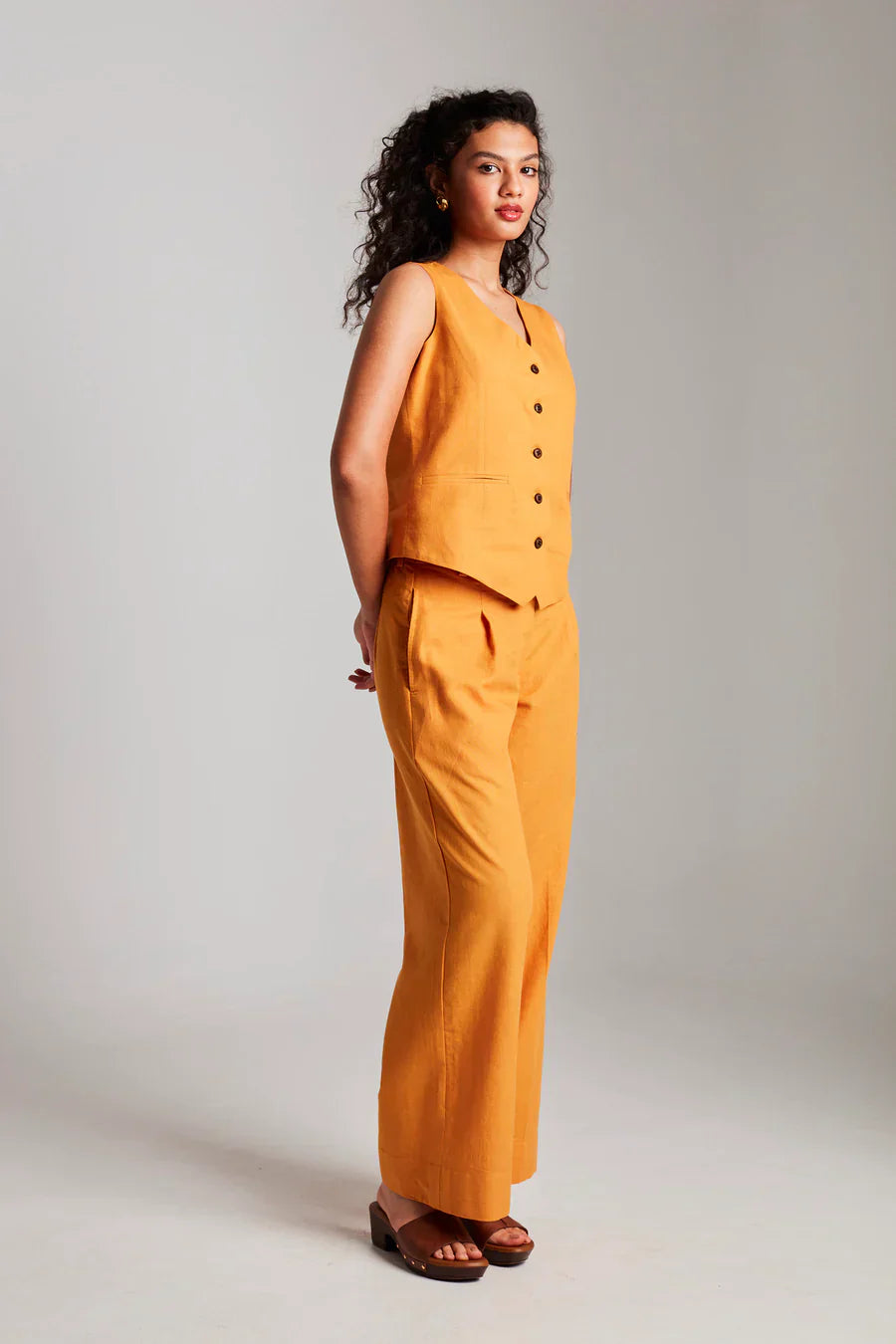 Mango Co-Linen Vest Coat & Trousers