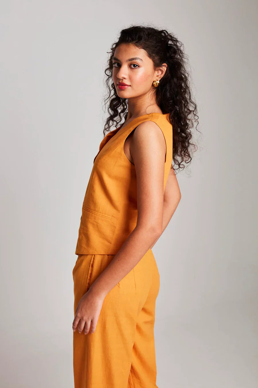 Mango Co-Linen Vest Coat & Trousers