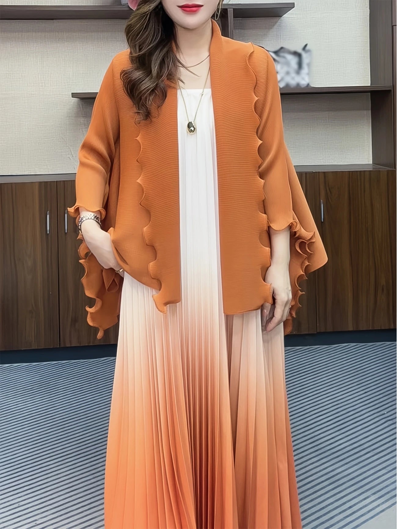 Chic Pleated Two-Piece Dress Set