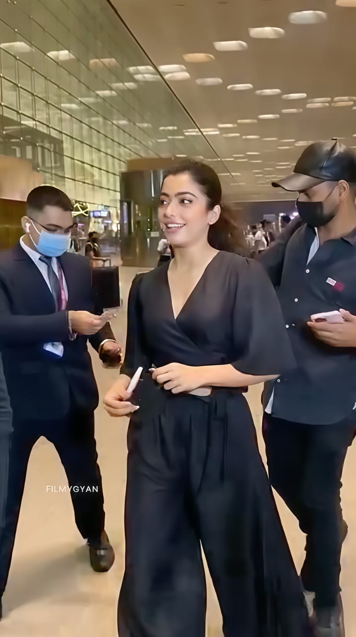 Rashmika Mandana Muse Black Cotton Coord Set