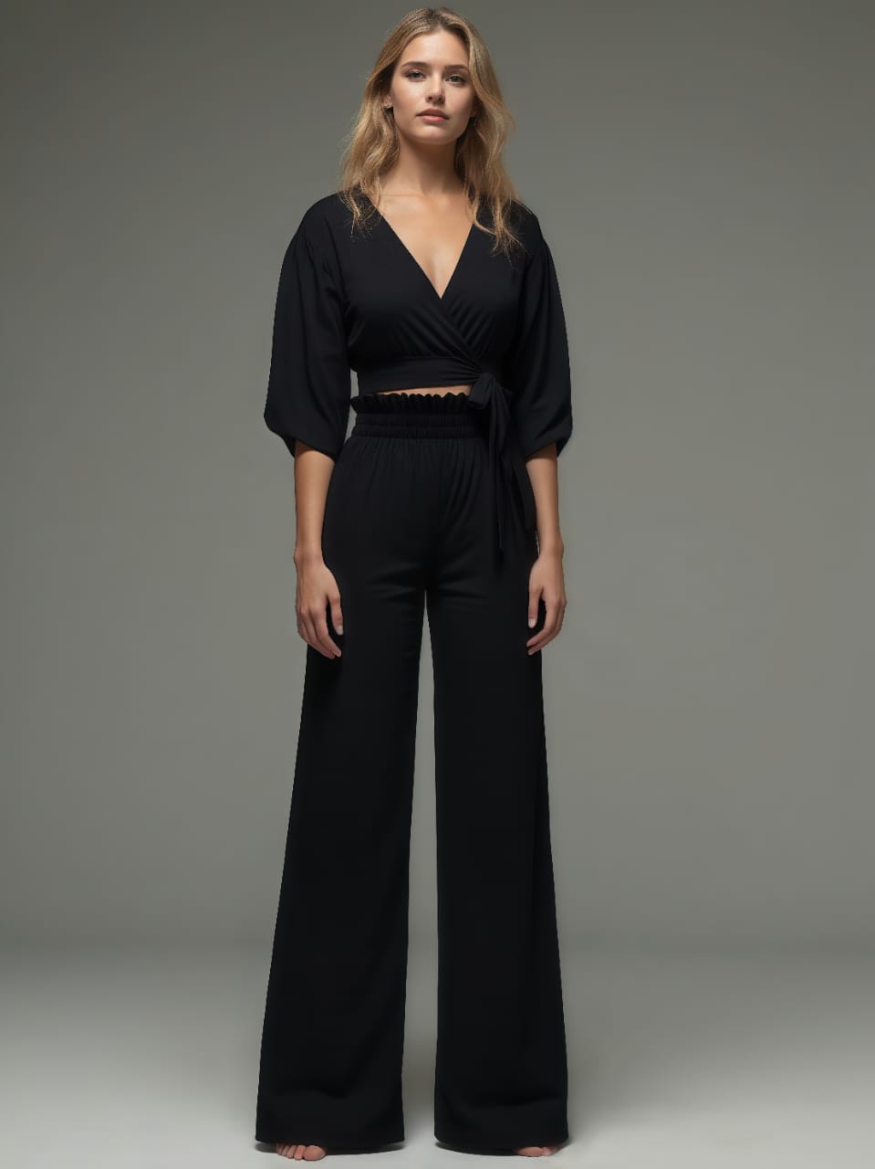 Rashmika Mandana Muse Black Cotton Coord Set