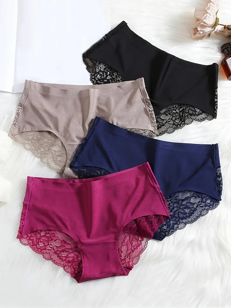 Feminine Grace – 6pcs Women's Lace Panties Set in Elegant Colors