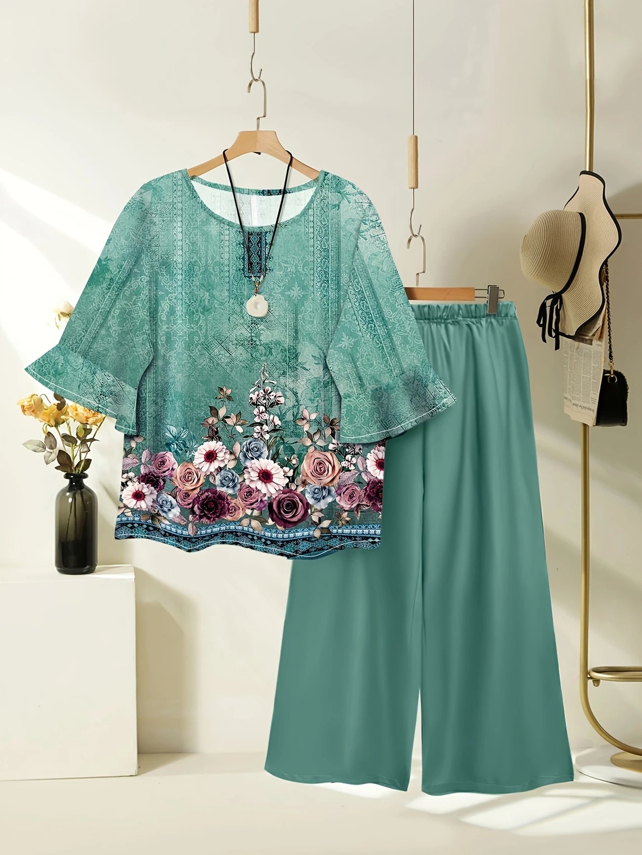Chill Mode Co-Ord Set Half Sleeve T-shirt & Straight Leg Pant