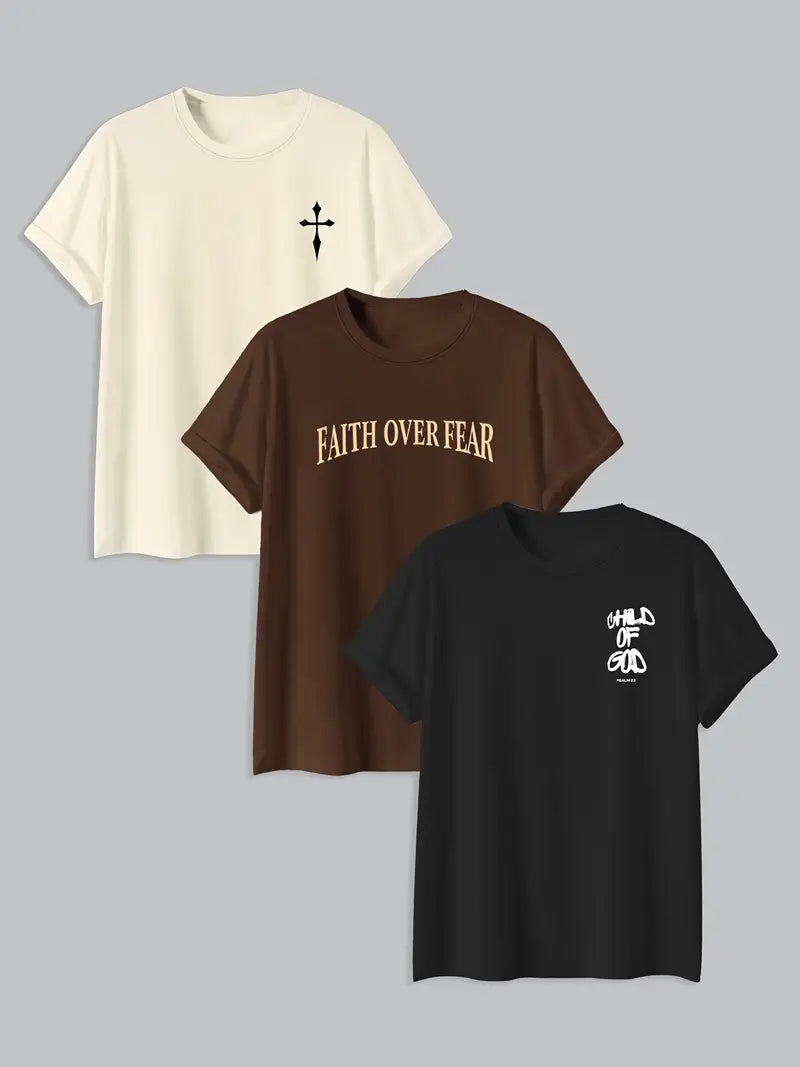 Men’s 3PCS Statement Graphic T-Shirt Set