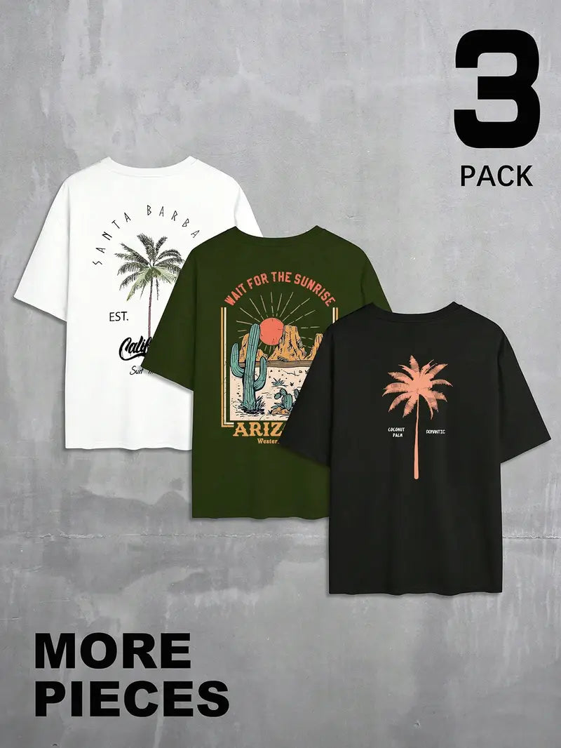 Men’s 3-Pack T-Shirts – Slim Fit, Soft Stretch Fabric