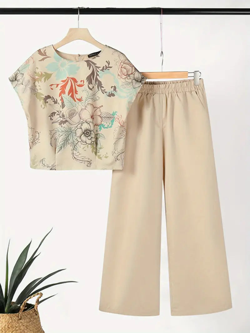 Women's Floral Print Two-Piece Suit for Women