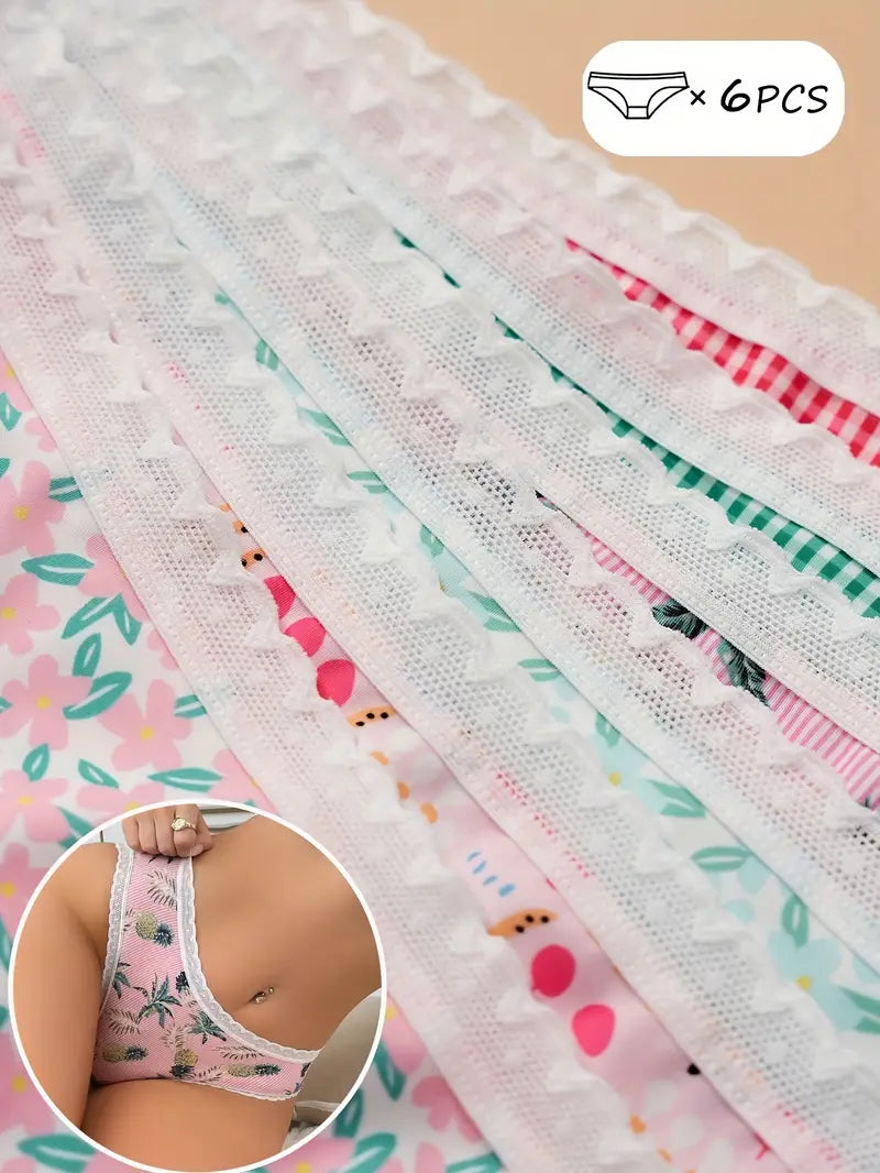 6-Pack Women's Vacation Style Panties - Cute, Comfy & Breathable