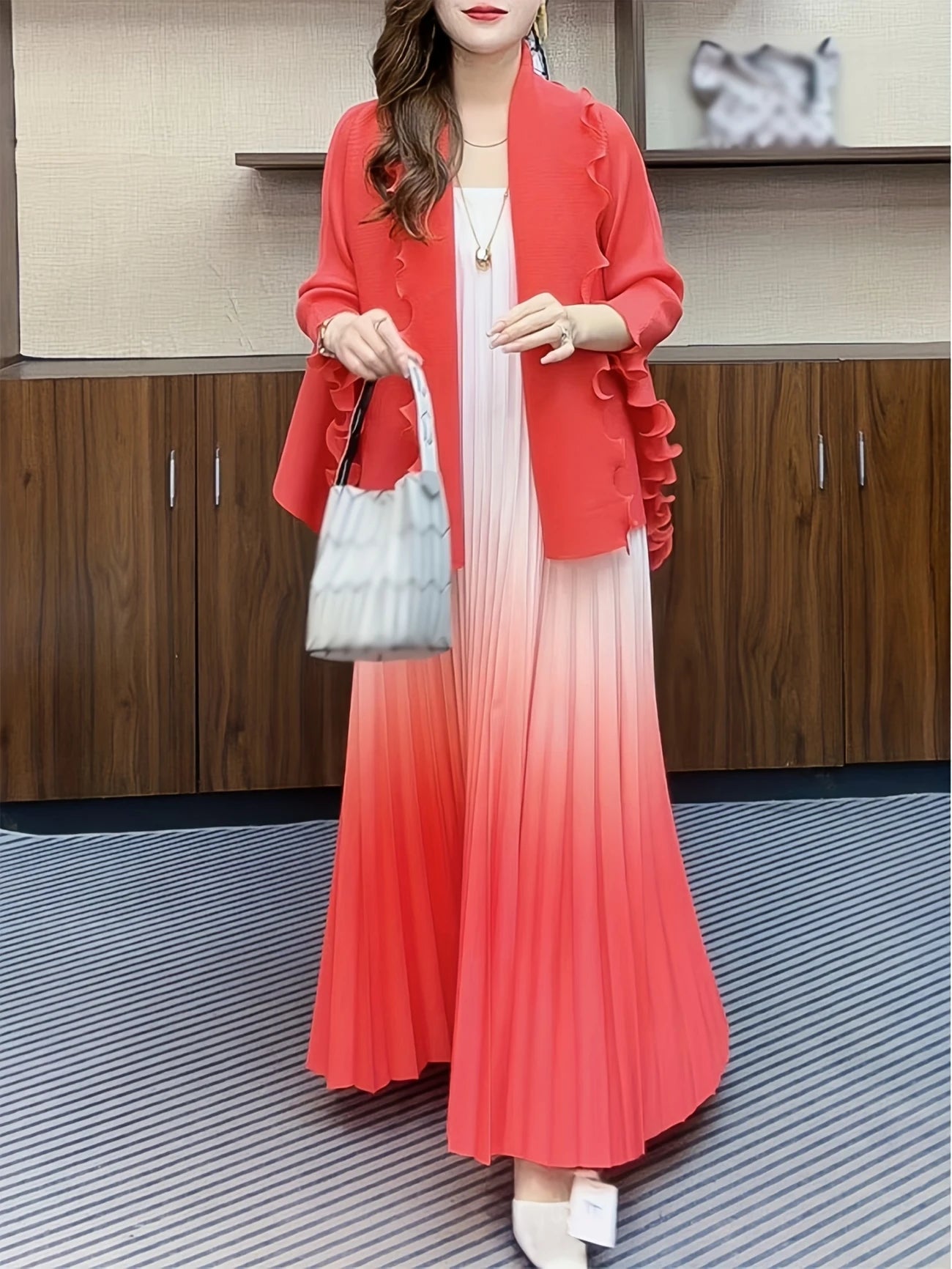 Chic Pleated Two-Piece Dress Set