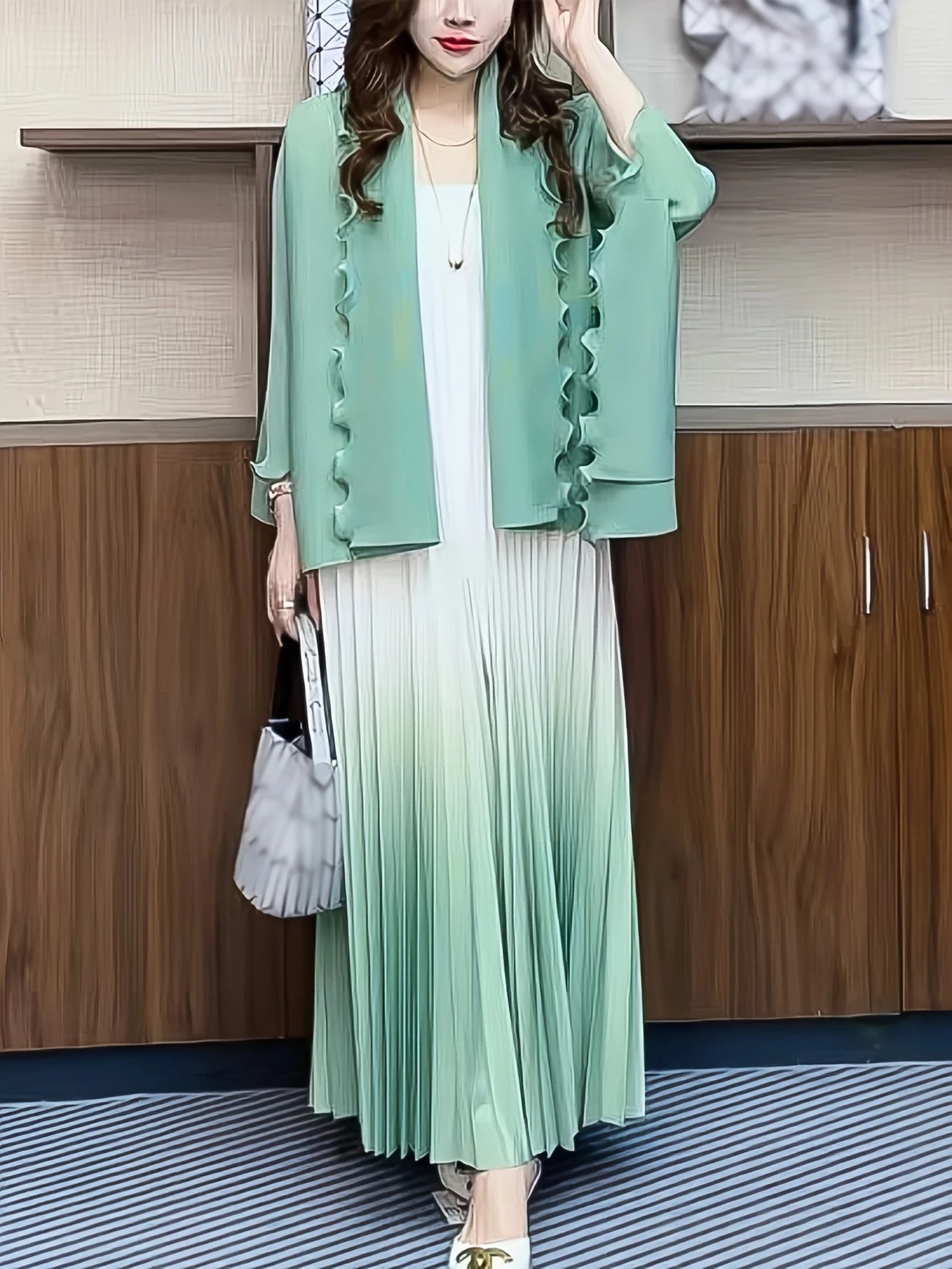 Chic Pleated Two-Piece Dress Set