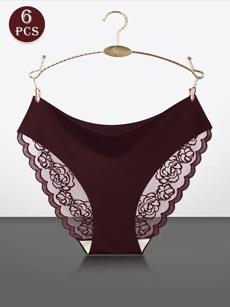 6'pcs Trim Briefs – Lightweight Non-Marking Underwear Romantic Style