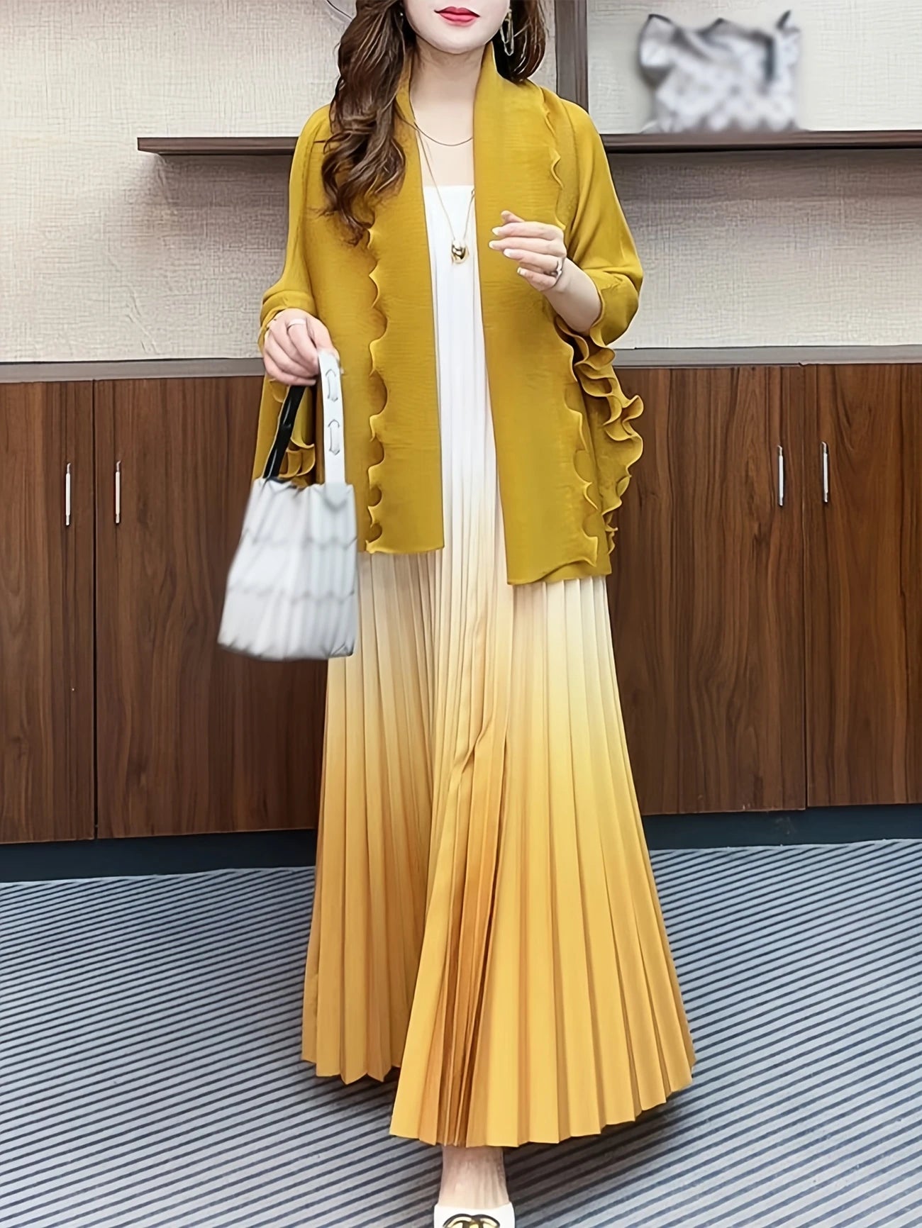 Chic Pleated Two-Piece Dress Set