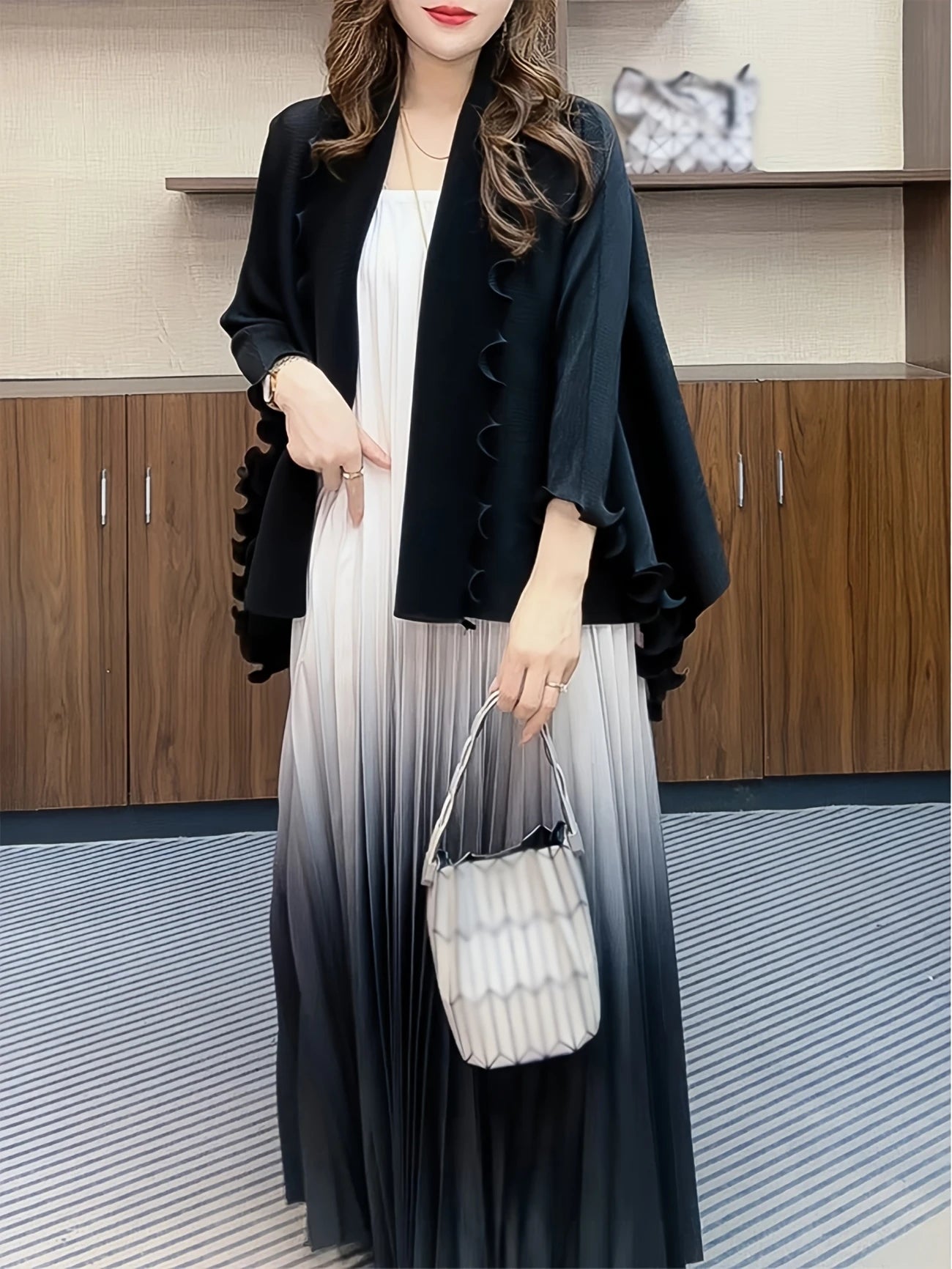 Chic Pleated Two-Piece Dress Set