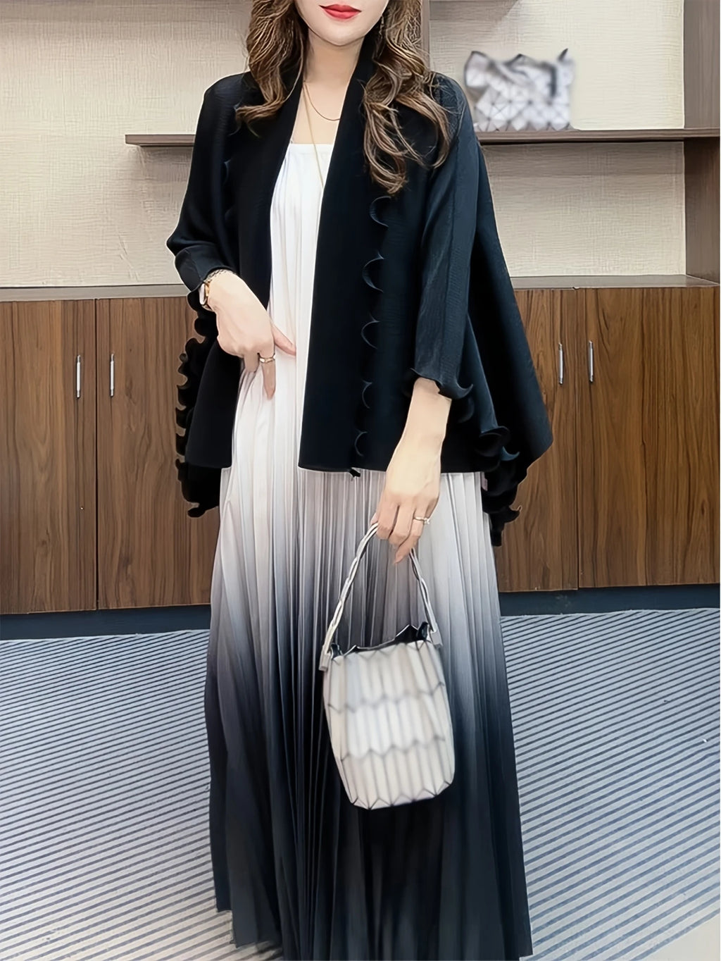 Chic Pleated Two-Piece Dress Set