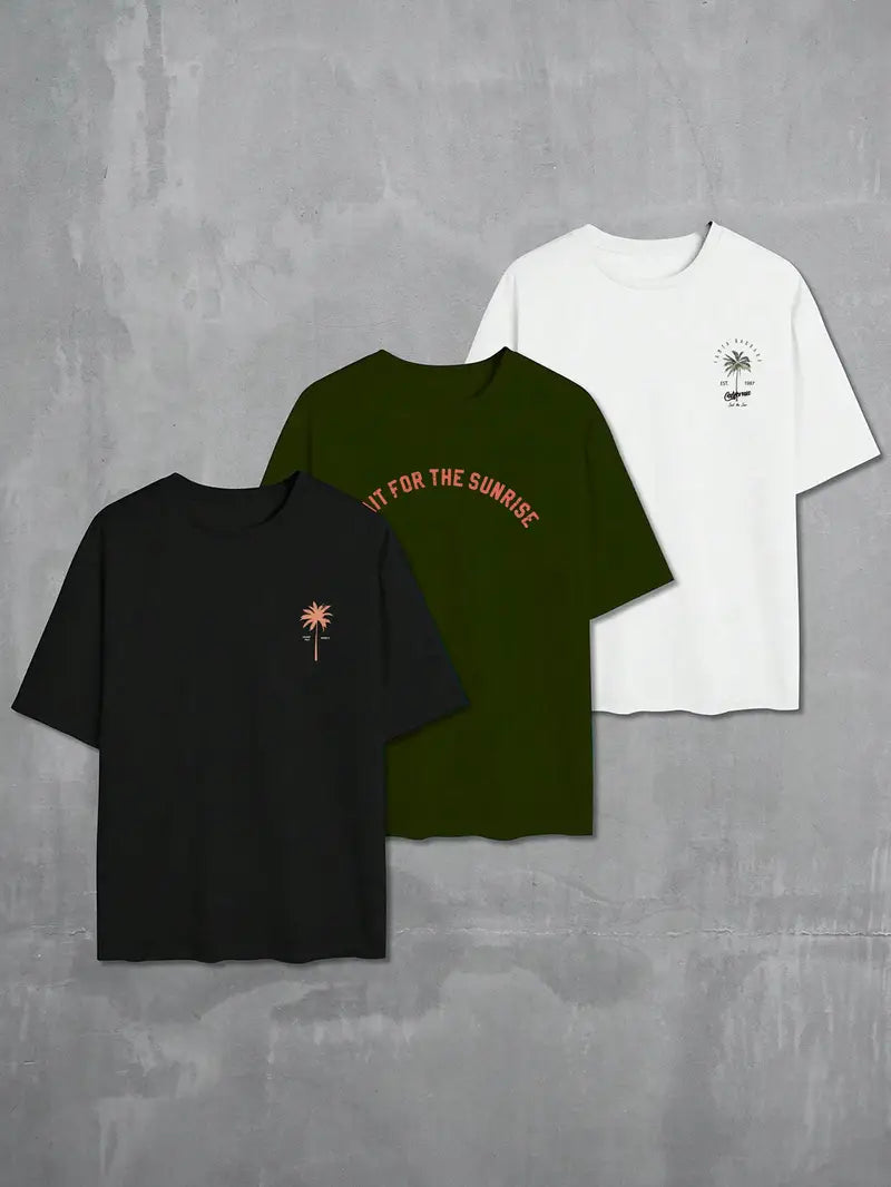 Men’s 3-Pack T-Shirts – Slim Fit, Soft Stretch Fabric