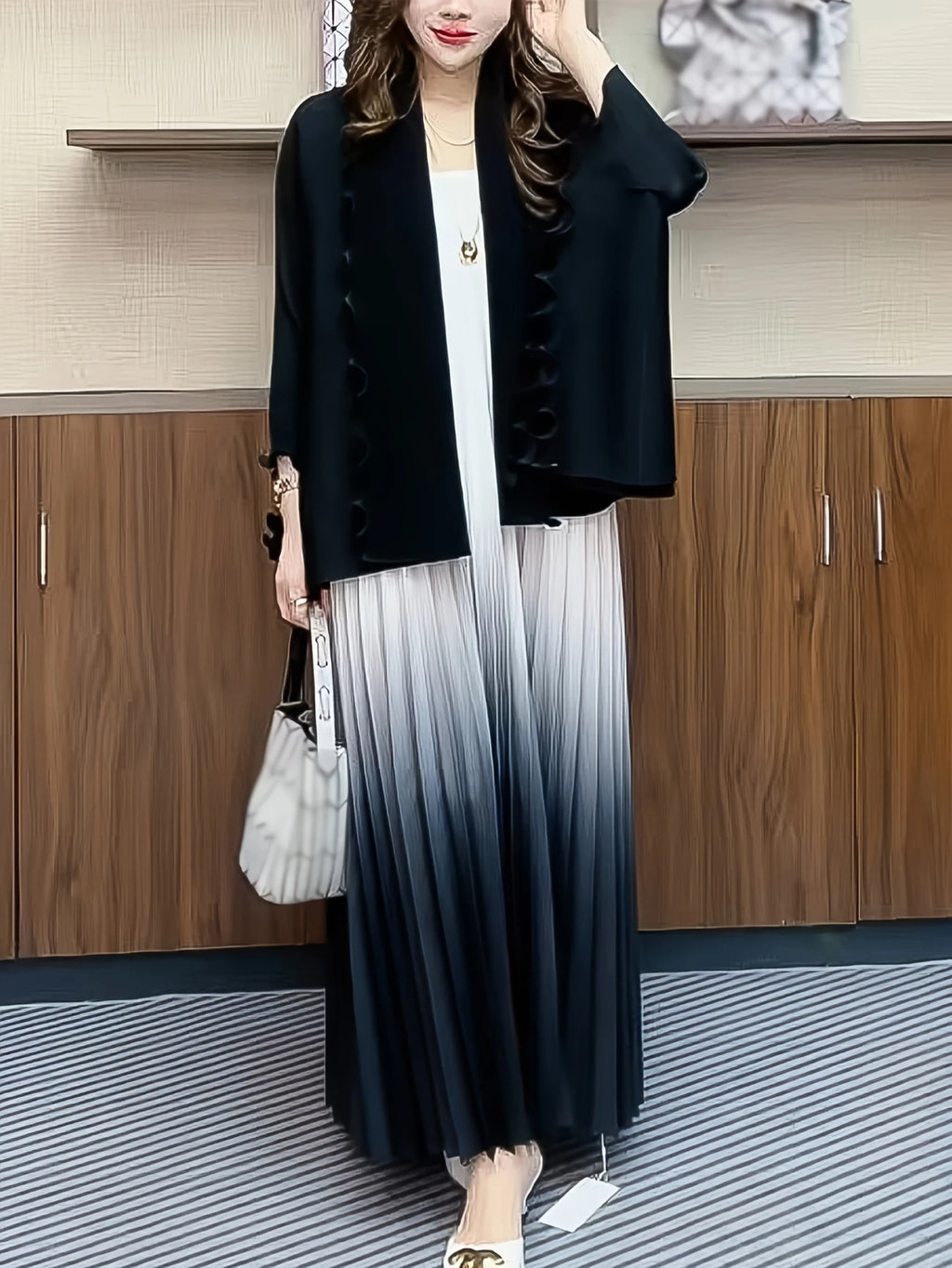 Chic Pleated Two-Piece Dress Set