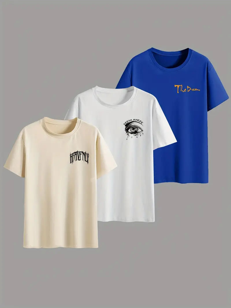 Men’s 3PCS Statement Graphic T-Shirt Set