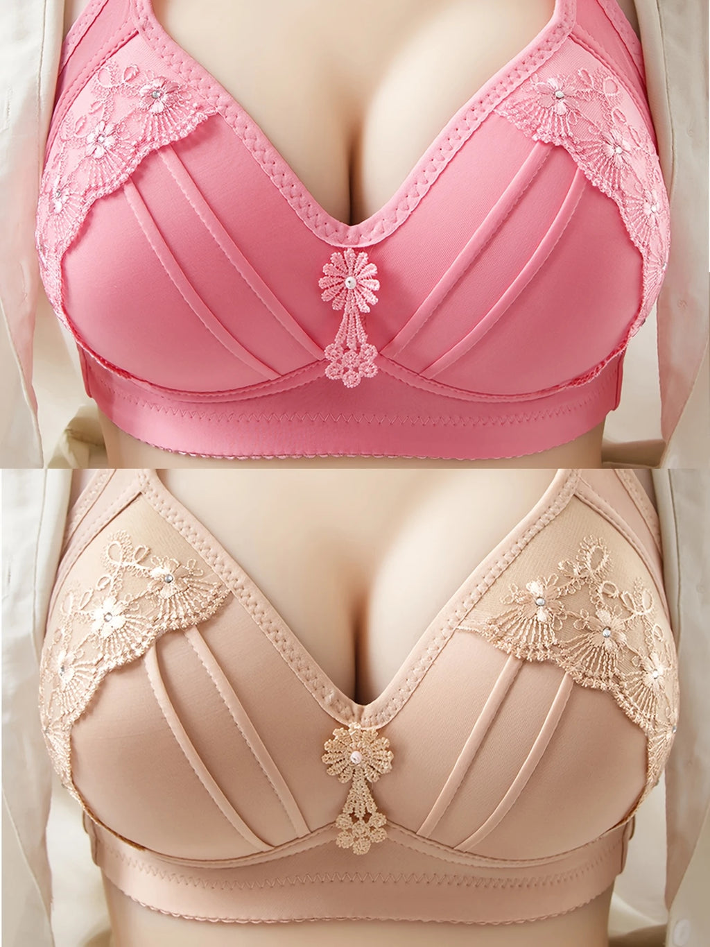 6pcs Women's Floral Lace Push-Up Bras(pack of 6)