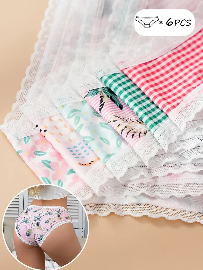 6-Pack Women's Vacation Style Panties - Cute, Comfy & Breathable