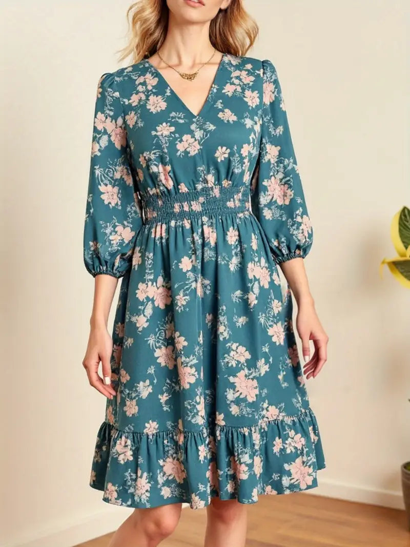 Grace Loop – Elegant Printed Casual Dress for Women