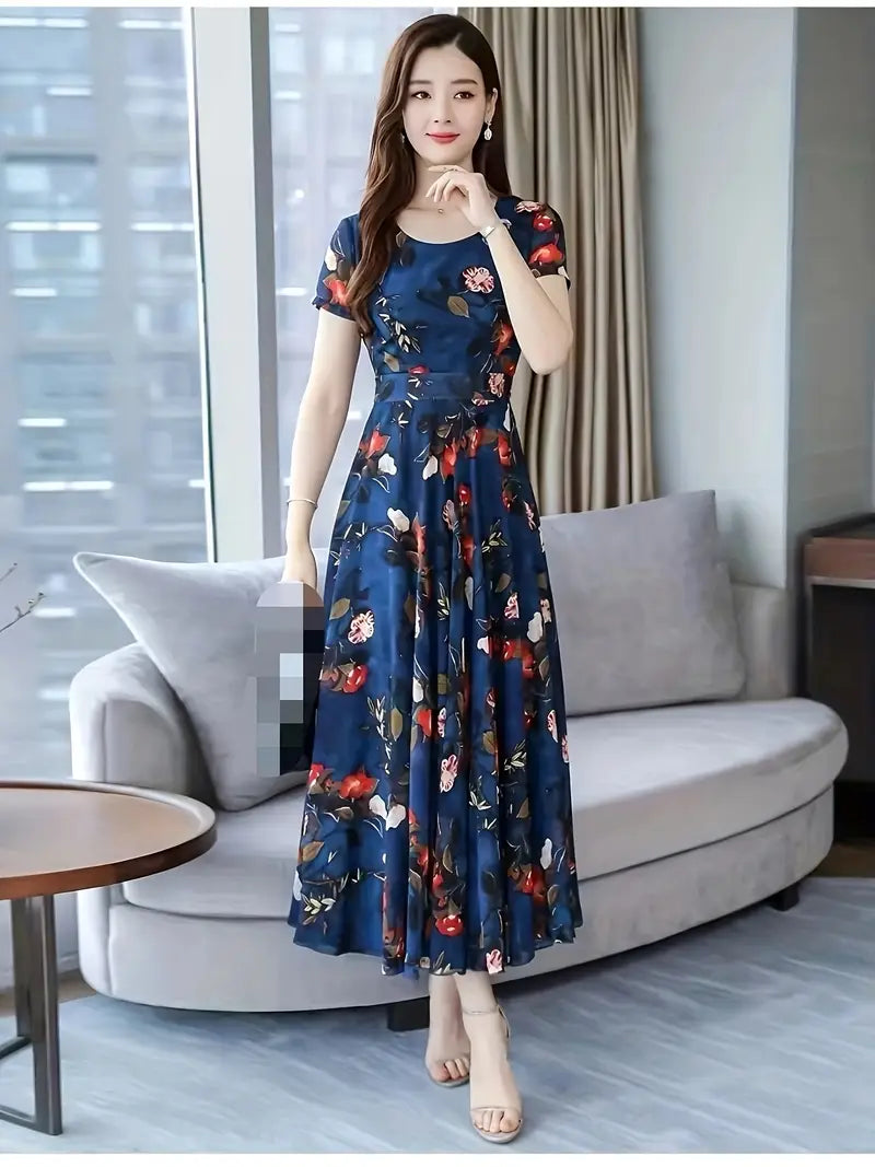 Grace Loop – Elegant Printed Casual Dress for Women