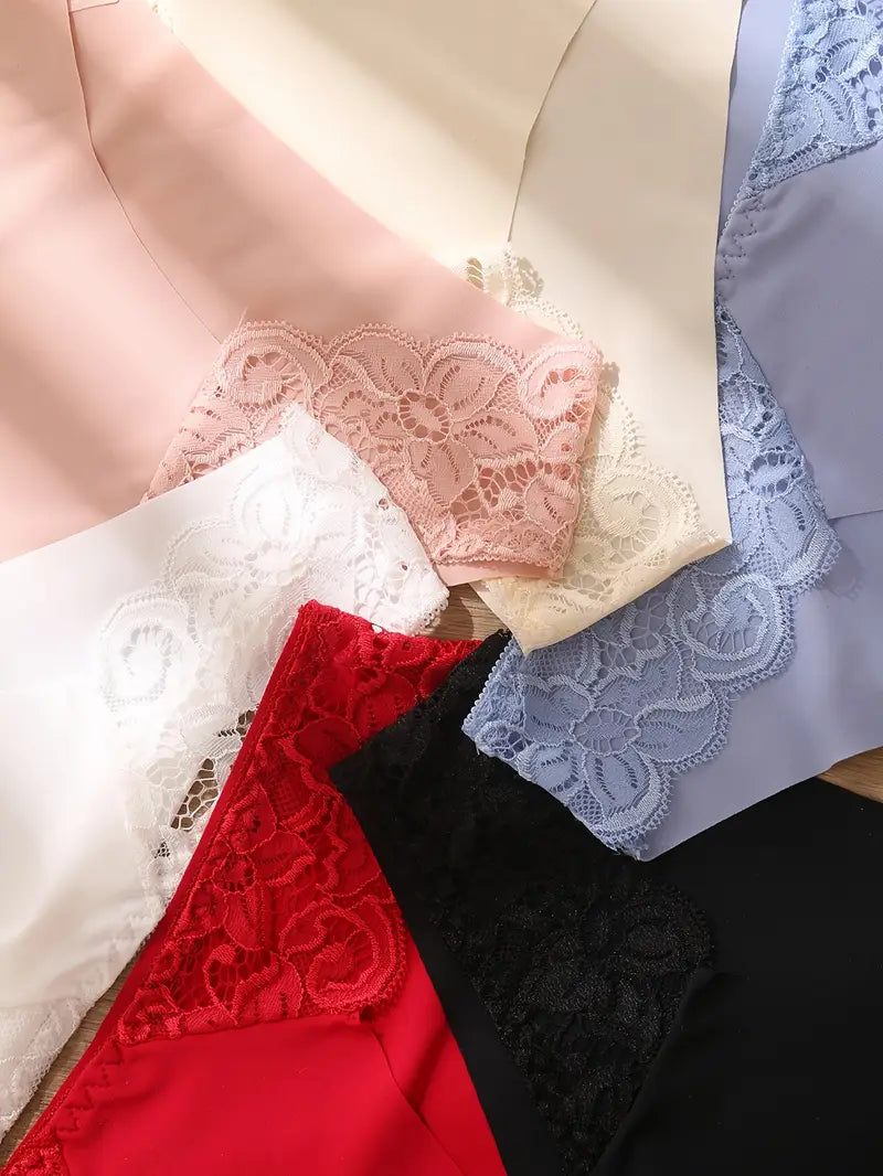 6-Pack Women’s Seamless Lace Underwear, Soft & Durable Panties with Contrast