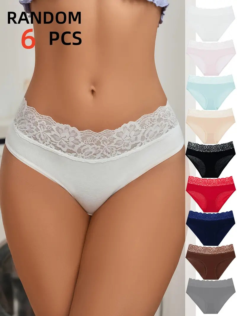 6pcs Women’s Low-Rise Thong Underwear – Soft Assorted Color