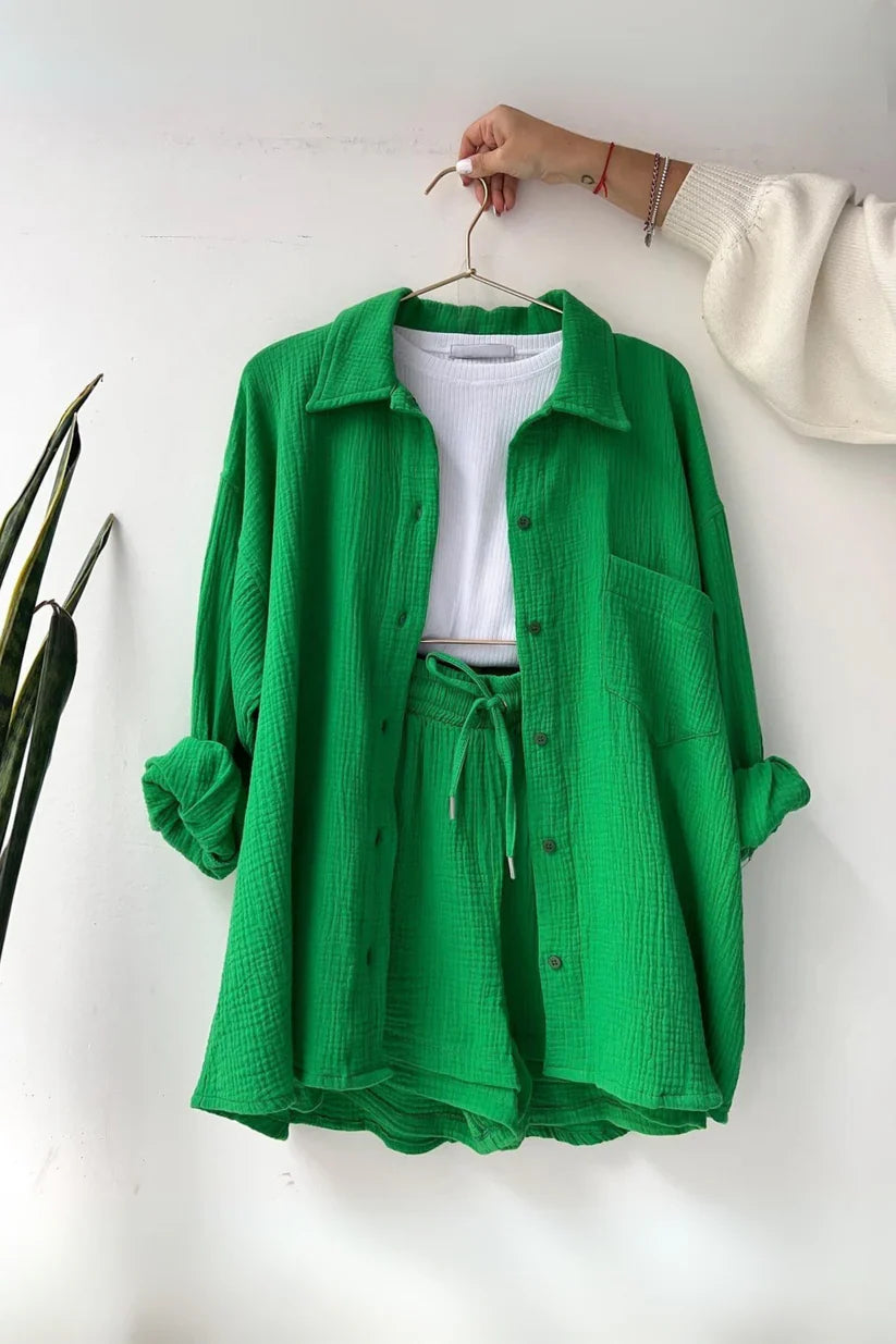 Emerald Muse – Soft Cotton Twin Set