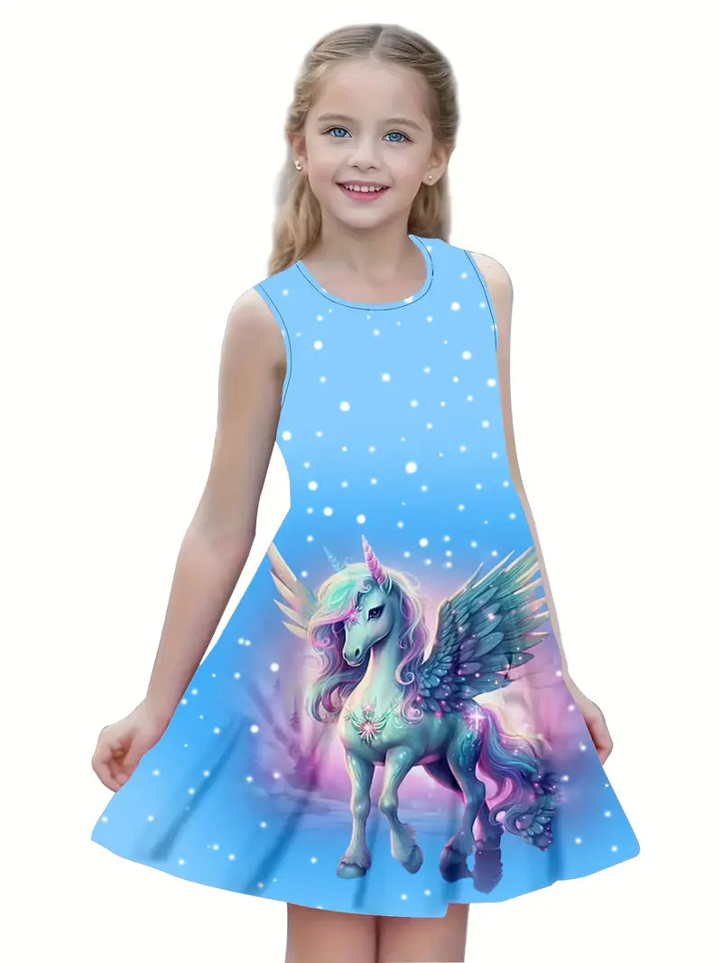 Girls' 3-Pack Unicorn A-Line Dresses