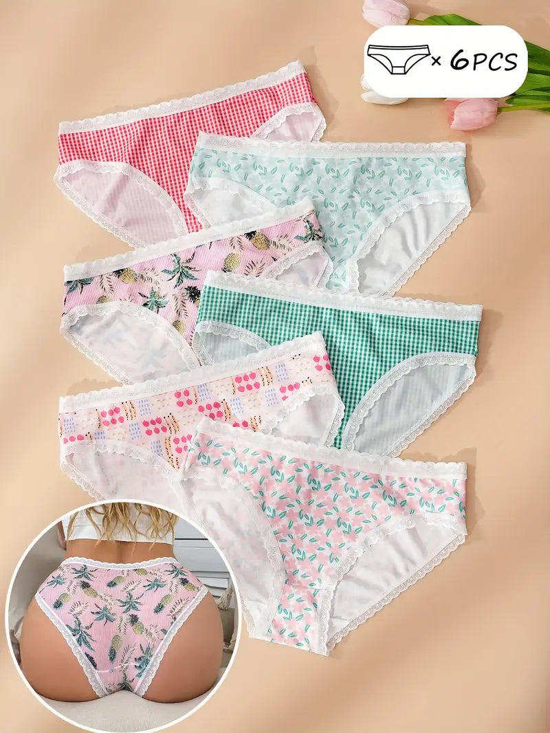 6-Pack Women's Vacation Style Panties - Cute, Comfy & Breathable