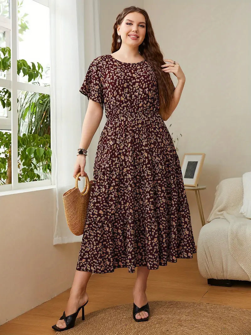 Grace Loop – Elegant Printed Casual Dress for Women