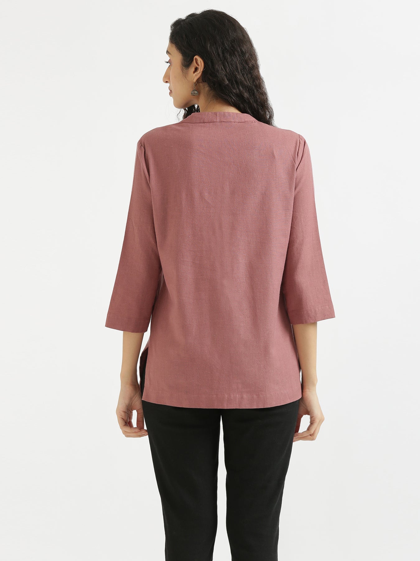 Rose Taupe Linen Kurta