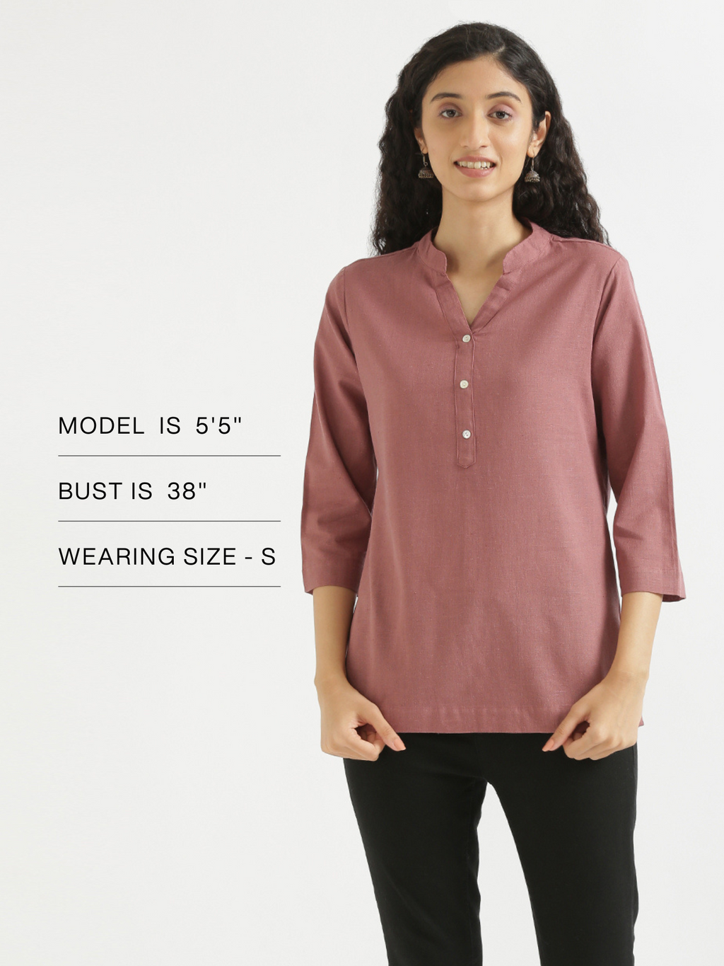 Rose Taupe Linen Kurta