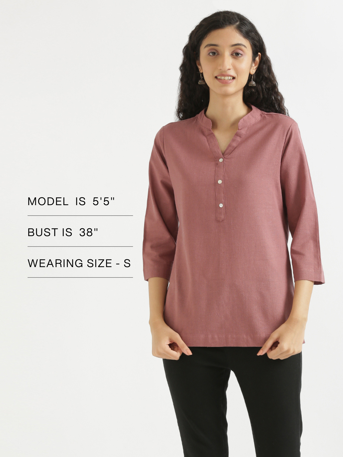 Rose Taupe Linen Kurta