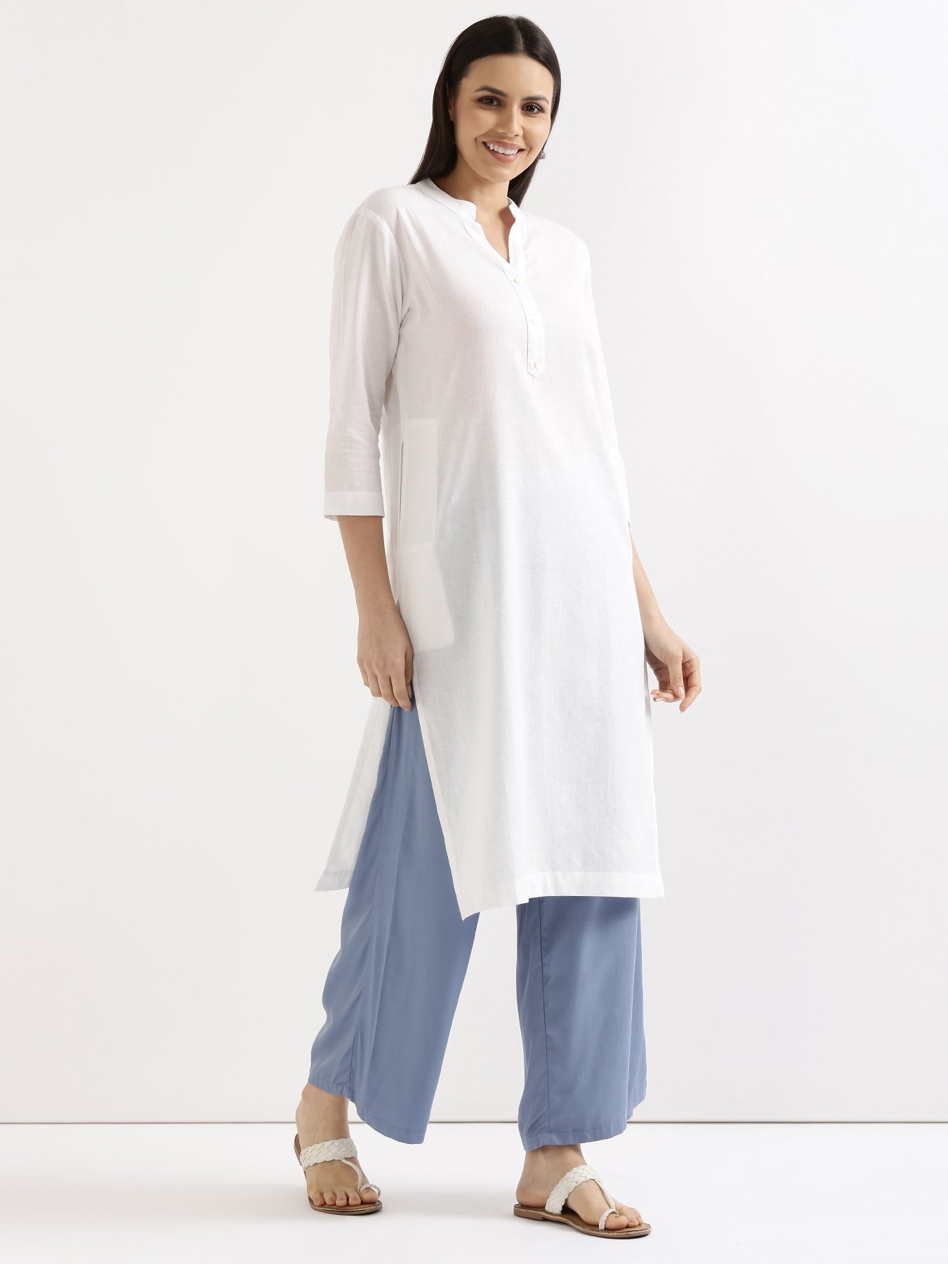 Breezy White Linen Kurta