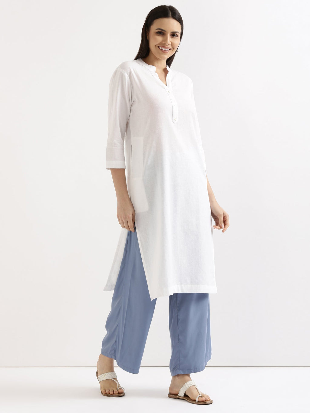 Breezy White Linen Kurta