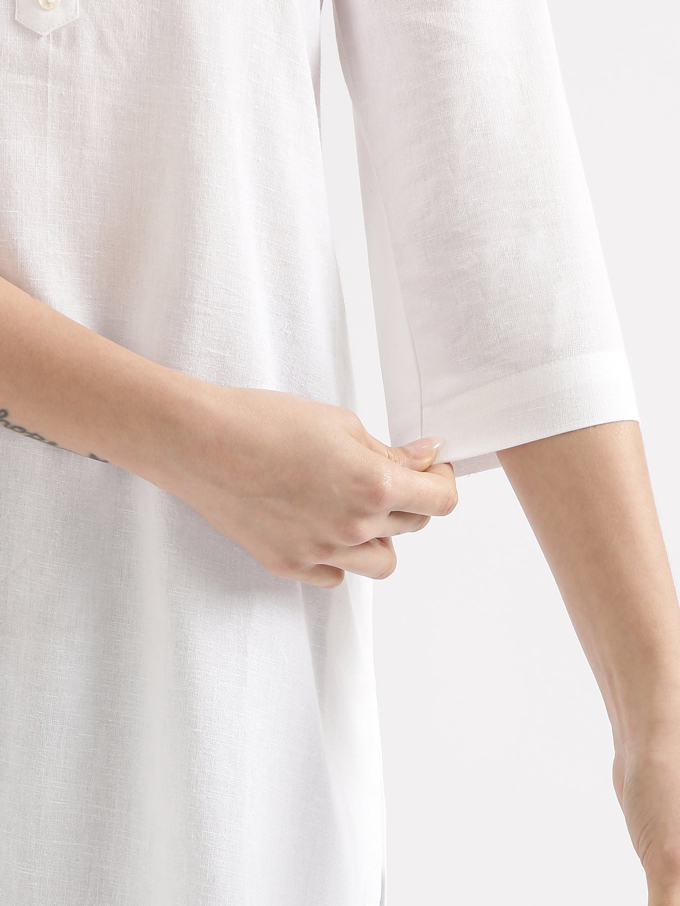 Breezy White Linen Kurta