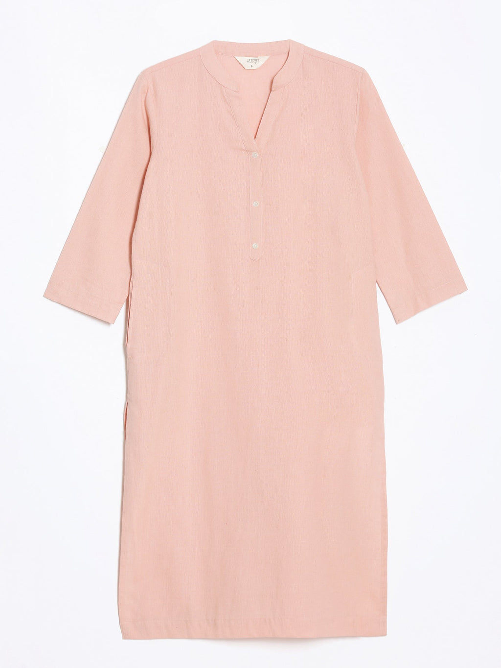 Salmon Pink Linen Kurta