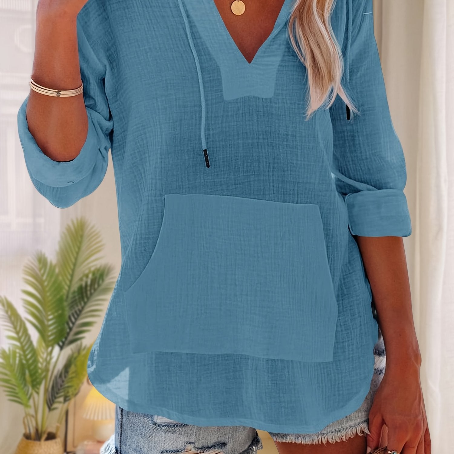 Beach Breeze V-Neck Hoodie