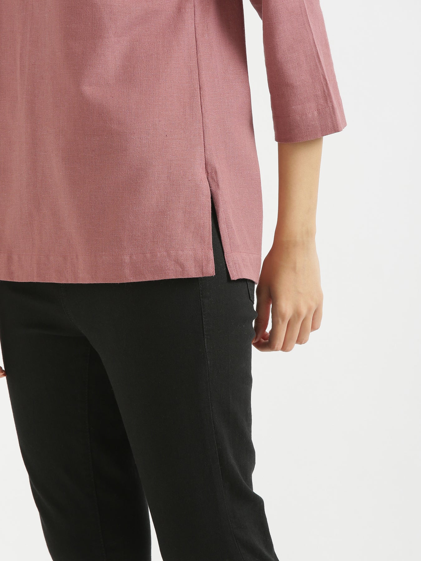 Rose Taupe Linen Kurta