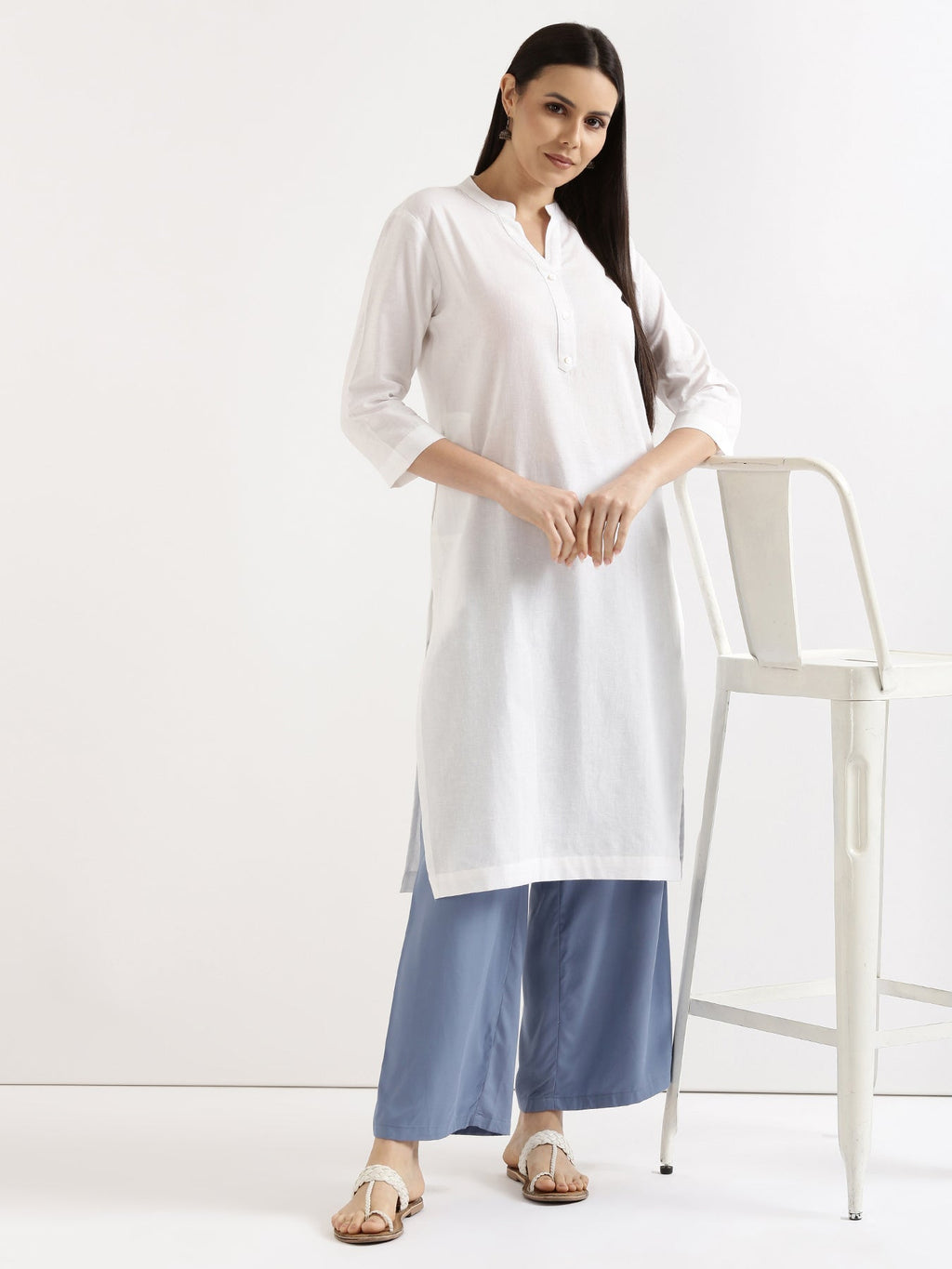 Breezy White Linen Kurta
