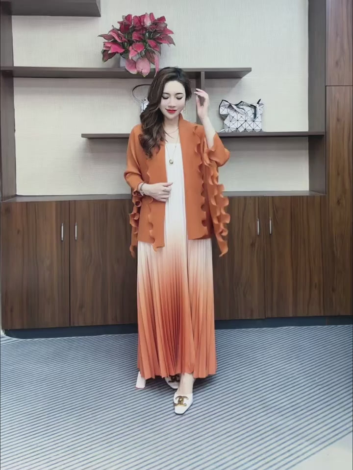 Chic Pleated Two-Piece Dress Set