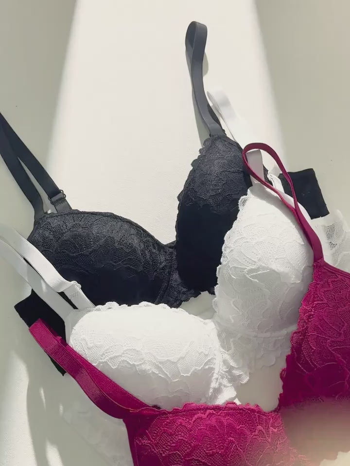 6pcs Women's Floral Lace Push-Up Bras(pack of 6)